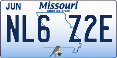 MO license plate NL6Z2E