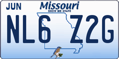 MO license plate NL6Z2G