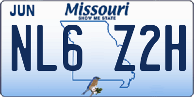 MO license plate NL6Z2H