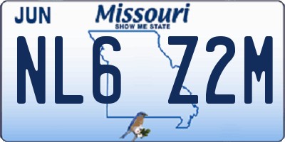 MO license plate NL6Z2M