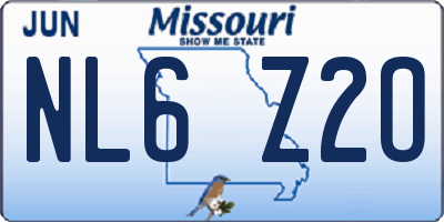 MO license plate NL6Z2O