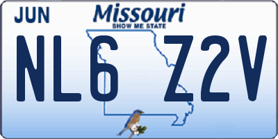 MO license plate NL6Z2V