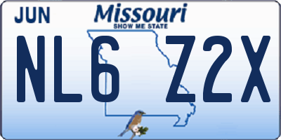MO license plate NL6Z2X