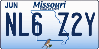 MO license plate NL6Z2Y