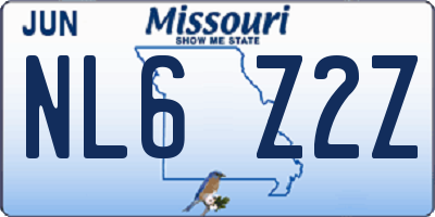 MO license plate NL6Z2Z
