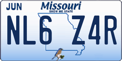 MO license plate NL6Z4R