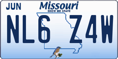 MO license plate NL6Z4W