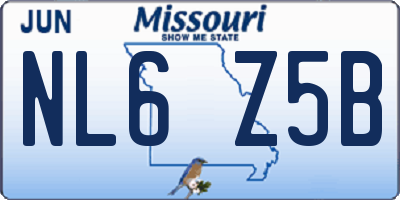 MO license plate NL6Z5B
