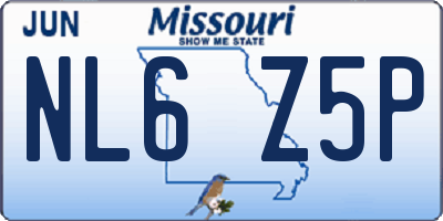 MO license plate NL6Z5P