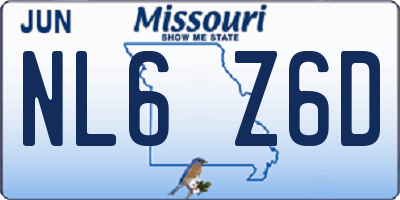 MO license plate NL6Z6D