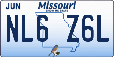 MO license plate NL6Z6L