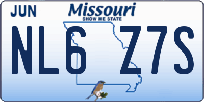MO license plate NL6Z7S