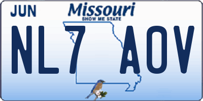 MO license plate NL7A0V