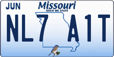 MO license plate NL7A1T