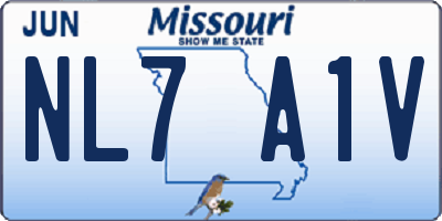 MO license plate NL7A1V
