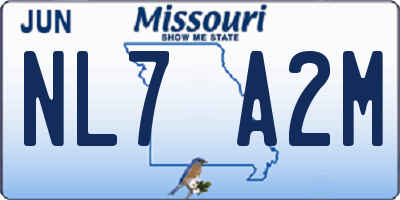 MO license plate NL7A2M