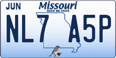 MO license plate NL7A5P
