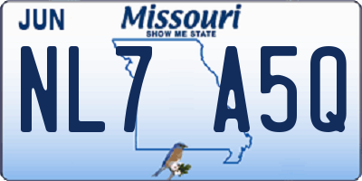 MO license plate NL7A5Q