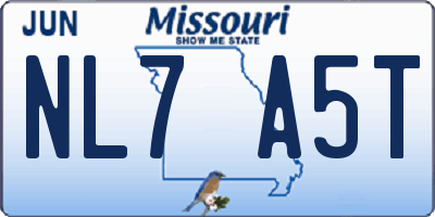 MO license plate NL7A5T