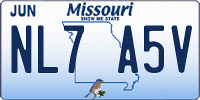 MO license plate NL7A5V