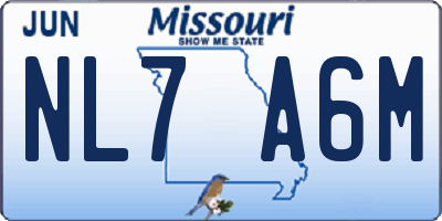 MO license plate NL7A6M