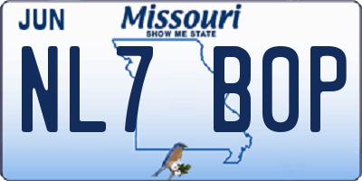 MO license plate NL7B0P
