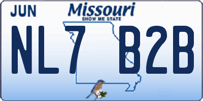 MO license plate NL7B2B