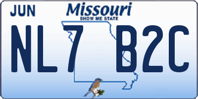 MO license plate NL7B2C
