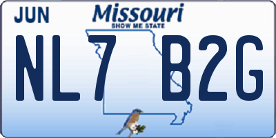 MO license plate NL7B2G