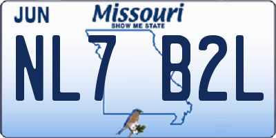 MO license plate NL7B2L