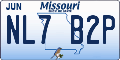 MO license plate NL7B2P