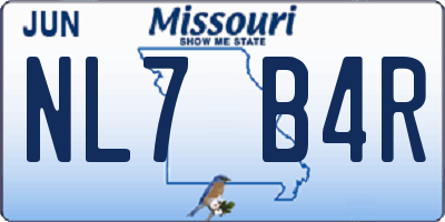 MO license plate NL7B4R