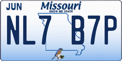 MO license plate NL7B7P