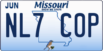 MO license plate NL7C0P