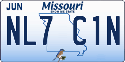 MO license plate NL7C1N