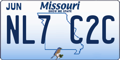 MO license plate NL7C2C