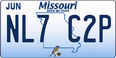 MO license plate NL7C2P