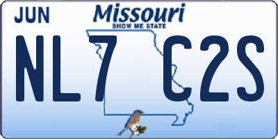 MO license plate NL7C2S