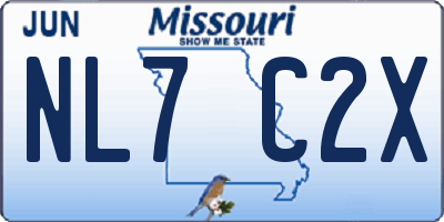 MO license plate NL7C2X