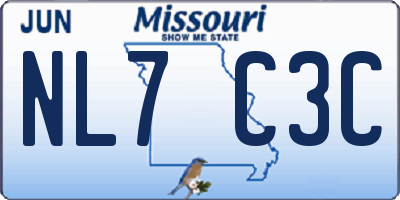 MO license plate NL7C3C