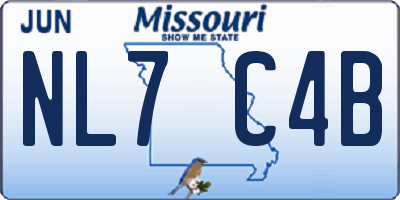 MO license plate NL7C4B