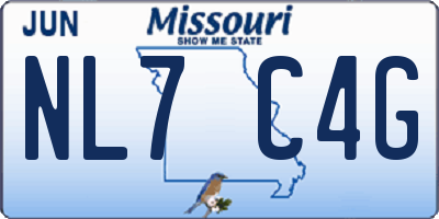 MO license plate NL7C4G