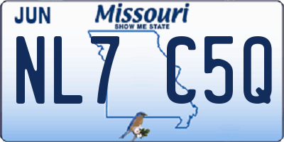 MO license plate NL7C5Q