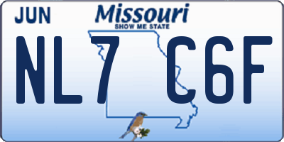 MO license plate NL7C6F