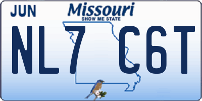 MO license plate NL7C6T