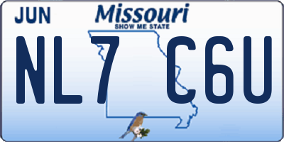 MO license plate NL7C6U