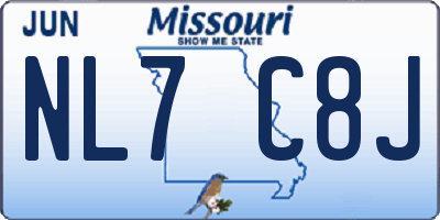MO license plate NL7C8J