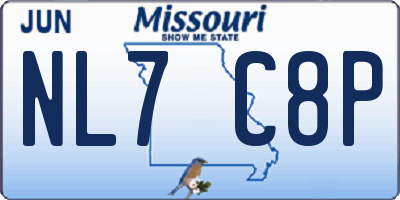 MO license plate NL7C8P