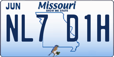 MO license plate NL7D1H