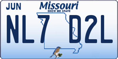 MO license plate NL7D2L